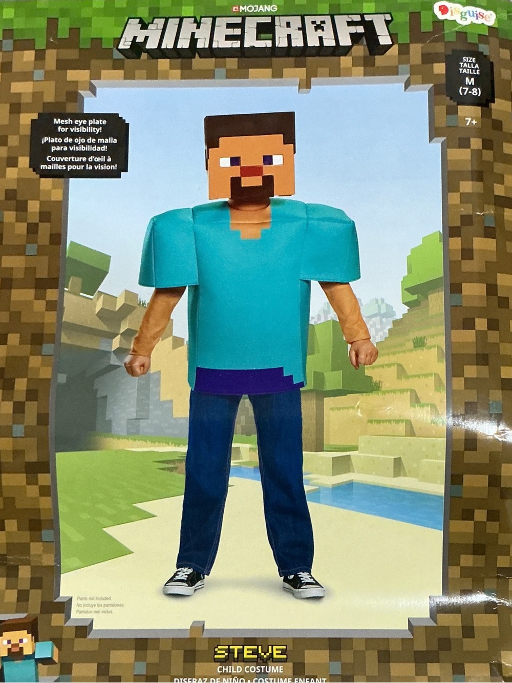 MINECRAFT Steve Child Costume Size M (7-8) NEW